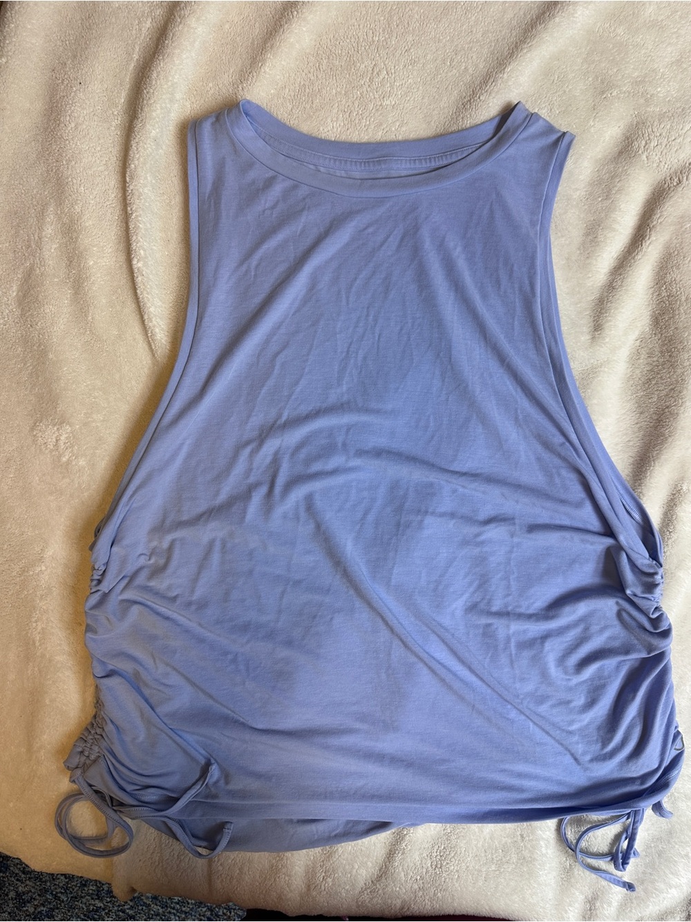 GAPFIT Breathe light blue Side-Ruched tunic length Tank Top - Women